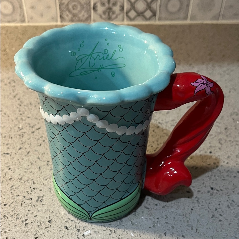 Disney Ariel Mermaid Scales Mug with Red Handle